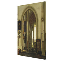Innenraum einer Kirche mit Zahlen, 1685 Gespannter Galerie Druck