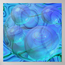 Innerer Fluss VI - Aqua u. Azurblau-Galaxie Poster