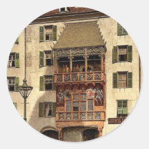 Innsbruck, das goldene Portal, Tirol, Austro-Ungar Runde Sticker