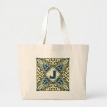 Intaglio-Buchstabe J Tragetaschen