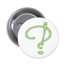 Interrobang! Grünes Glas Anstecknadelbuttons