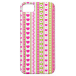 iPhone 5 das Gewebe des rosa und grünen Valentinsg iPhone 5 Etuis