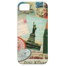 iPhone 5 Fall-Vintage Reise und Briefmarken iPhone 5 Etui