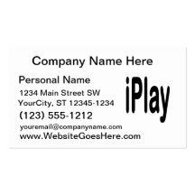 iplay schwarzer Text für die, die spielen Visitenkarten
