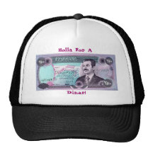 Irakischer Dinar mit Saddam Hussein Retrokappe