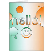 Irische Geschenke: Hallo + Smiley Karte