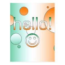 Irische Geschenke: Hallo + Smiley Postkarte