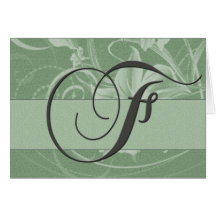 Irische Monogrammkarte des weisen Grüns - Anfangsf