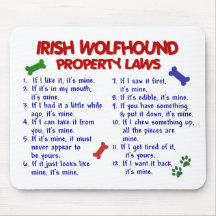 IRISCHER WOLFHOUND Eigentums-Gesetze 2 Mousepads