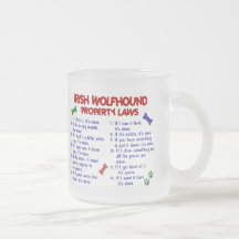 IRISCHER WOLFHOUND Eigentums-Gesetze 2 Tee Tasse
