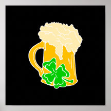 Irisches Bier und Kleeblatt Posterdrucke