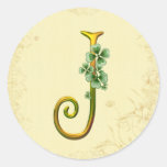 Irisches Goldmonogramm J Sticker