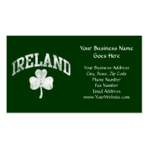 Irland, Grunge-Art-KleeblattVarsity Visitenkarten Vorlage