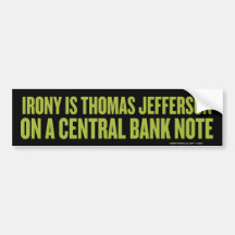 Ironie ist Jefferson-Autoaufkleber