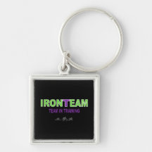 Ironteam quadratisches Keychain - SCHWARZES Schlüsselband