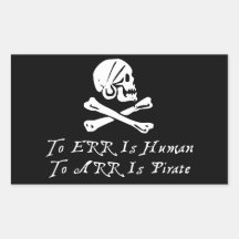 Irren ist menschlich zu Arr ist Pirat Rechrteckaufkleber