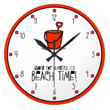 It is Beach Time! Orange-Red Wallclock