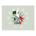 Italien-Flaggen-Karte 2,0 Postkarten