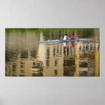 Italien, Florenz, Sculls mit 2 rudernd Posterdruck