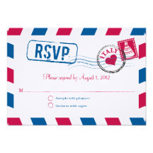 Italien-Luftpost-Hochzeit UAWG Personalisierte Ankündigungen