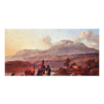 Italienische Abends-Landschaft durch Berchem Nicol Bilderkarte
