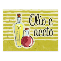 Italienische Öl-u. Essig-Rezept-Karte Postkarten