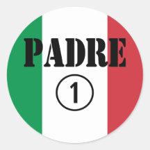 Italienischsprachige Väter u. Vatis: Padre Numero  Runde Sticker