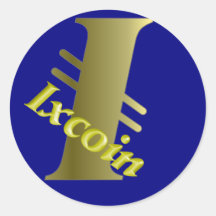 ixcoin gold runde aufkleber