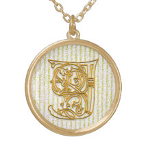 J-Anfangsmonogramm-"Goldpin-Streifen-" Halskette