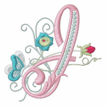 J-Monogramblumenschmetterlingsstickerei-Dament-stü