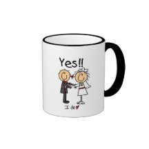 JA tue ich Braut und Bräutigam-T-Shirts und Gesche Kaffee Tassen