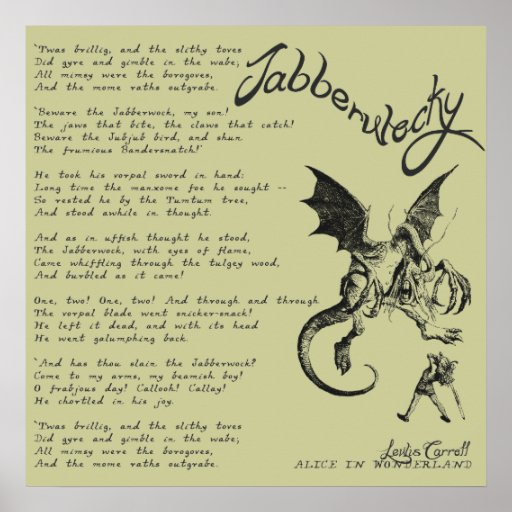 Jabberwocky Gedicht Plakatdruck