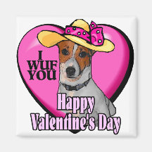 Jack-Russell-TerrierValentines Kühlschrankmagnete