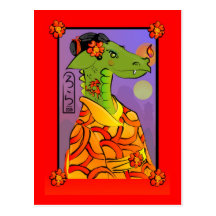Jahr der Drache-Postkarte