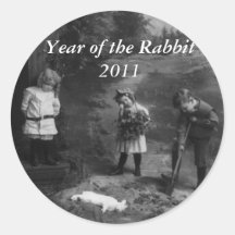 Jahr des Kaninchens 2011 Runde Sticker