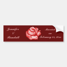 "Jahrestags-/Hochzeits-Datums-" - Rosen-Blüte Auto Sticker