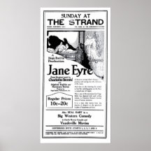 'Jane Eyre" 1922 Vintages Filmanzeigenplakat