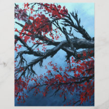 japanische Kirschblüten-Blumenbaum-Orientale-Kunst Flyerdesign