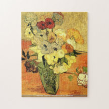 Japanischer Vase mit Rosen und Anemonen durch Van  Foto Puzzle