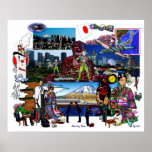 Japanisches Archipel-Collage Japans Poster
