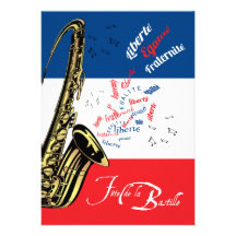 Jazz Bastille Day July 14 Invitation