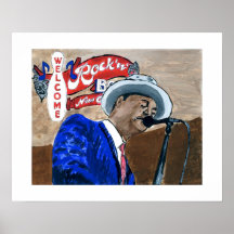 Jazzfest-Blues-Sänger Poster