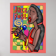 Jazzfest-Sänger Posterdrucke