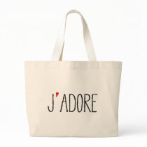 Je adore, french word art with red heart taschen