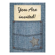 Jeans-Taschen-Party Einladungen
