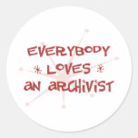 Jeder Lieben ein Archivar Runde Sticker