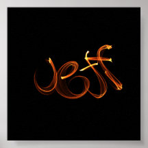 Jeff-Plakat in der Flamme