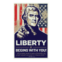 Jefferson-Freiheit fängt mit Ihnen Druck an poster