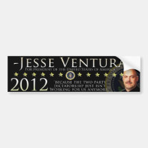 Jesse Ventura2012 Autoaufkleber - Schwarzes