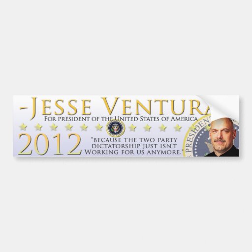 Jesse Ventura2012 Autoaufkleber - Weiß